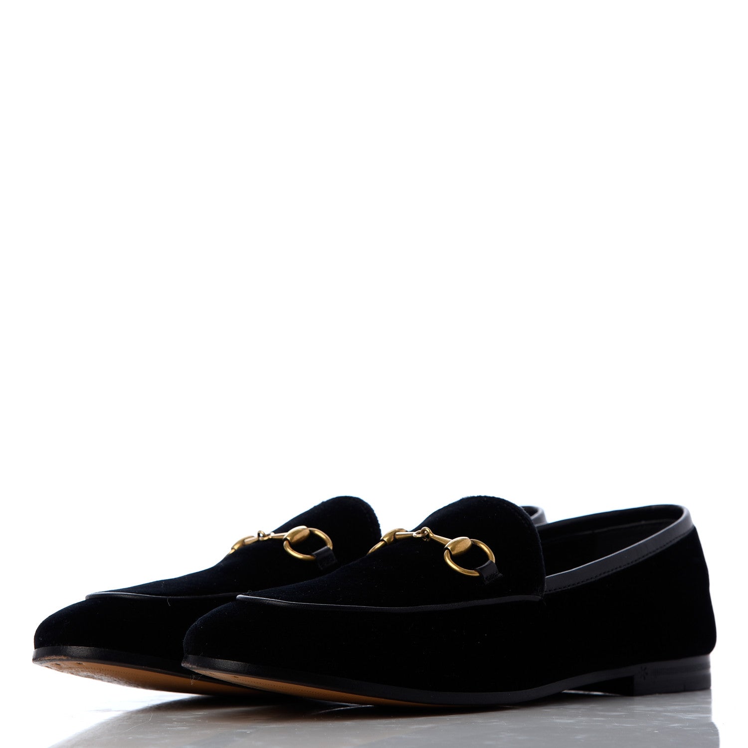 Gucci Velvet Horsebit Womens Jordaan Loafers 36 Black 3 of 15