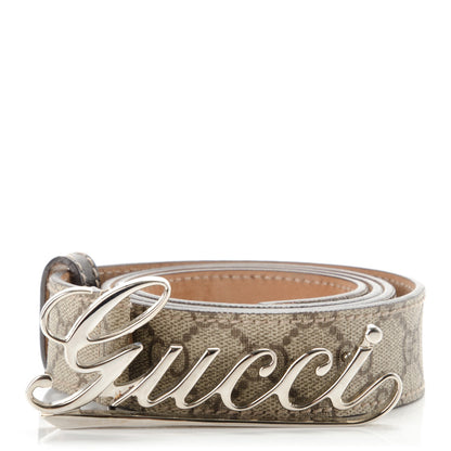 Gucci GG Plus Monogram Script Belt 95 38 Dark Brown 1 of 6
