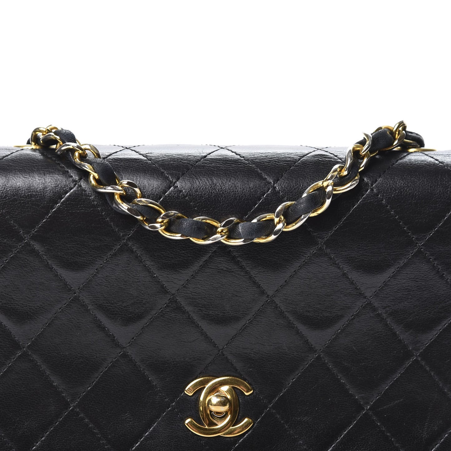 Lambskin Quilted Mini Flap Black