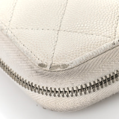 Chanel Caviar Quilted Large Gusset Zip Around Wallet White 10 of 20