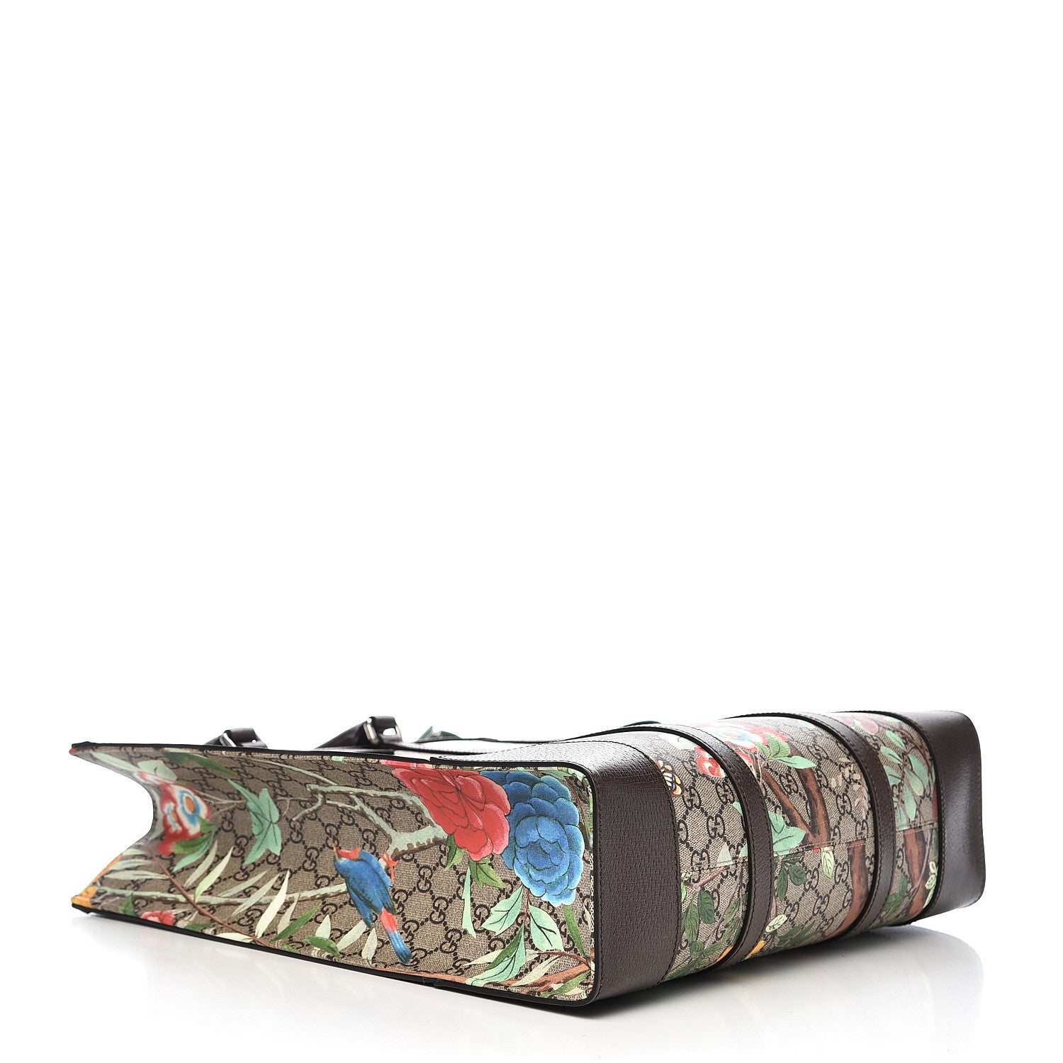 Gucci GG Supreme Monogram Tian Web Vertical Tote Beige Multicolor New Acero 4 of 11
