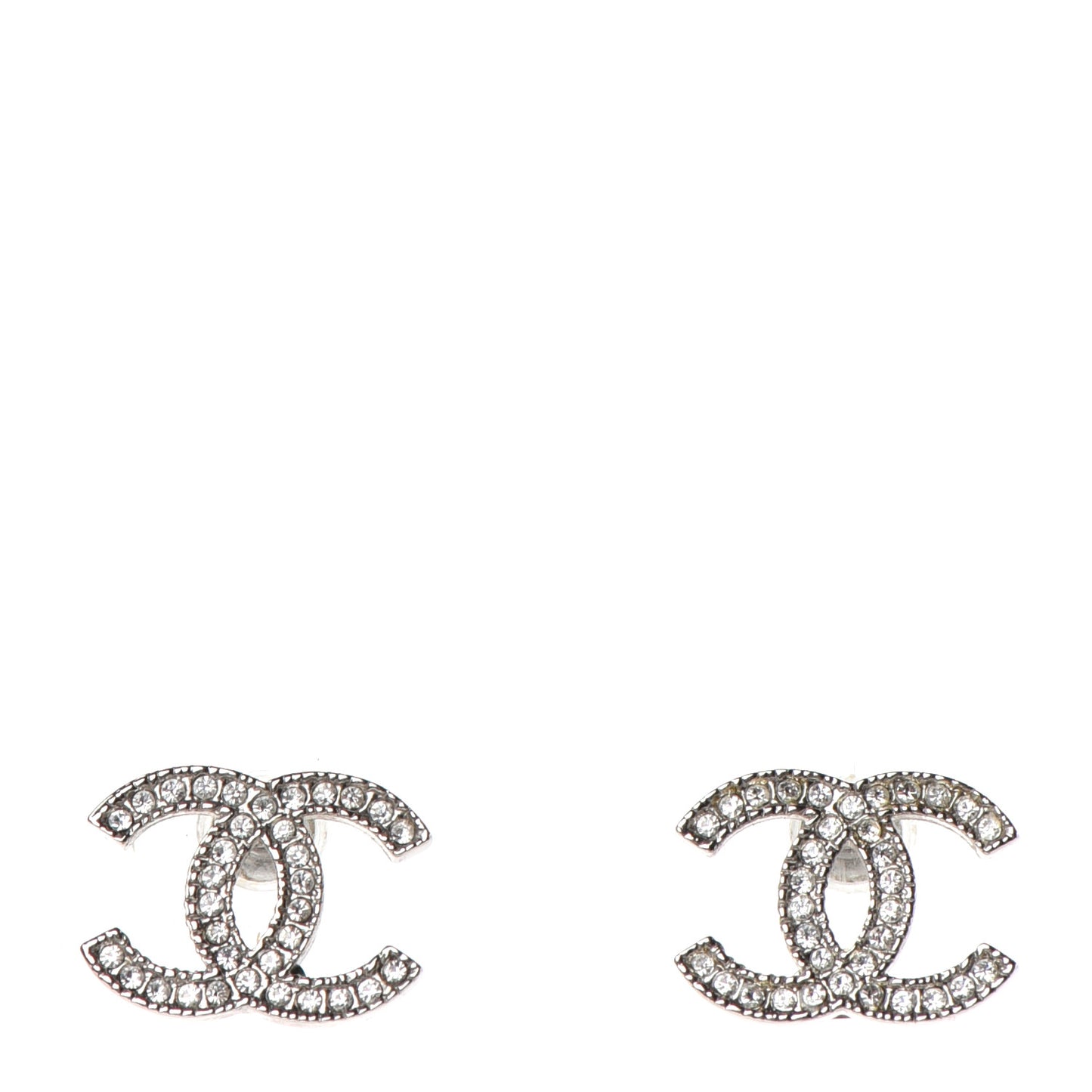 Crystal CC Earrings Silver