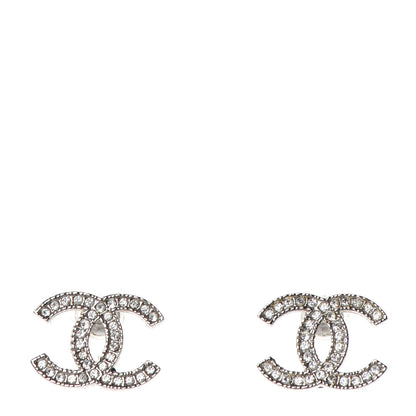 Chanel Crystal CC Earrings Silver 1 of 5