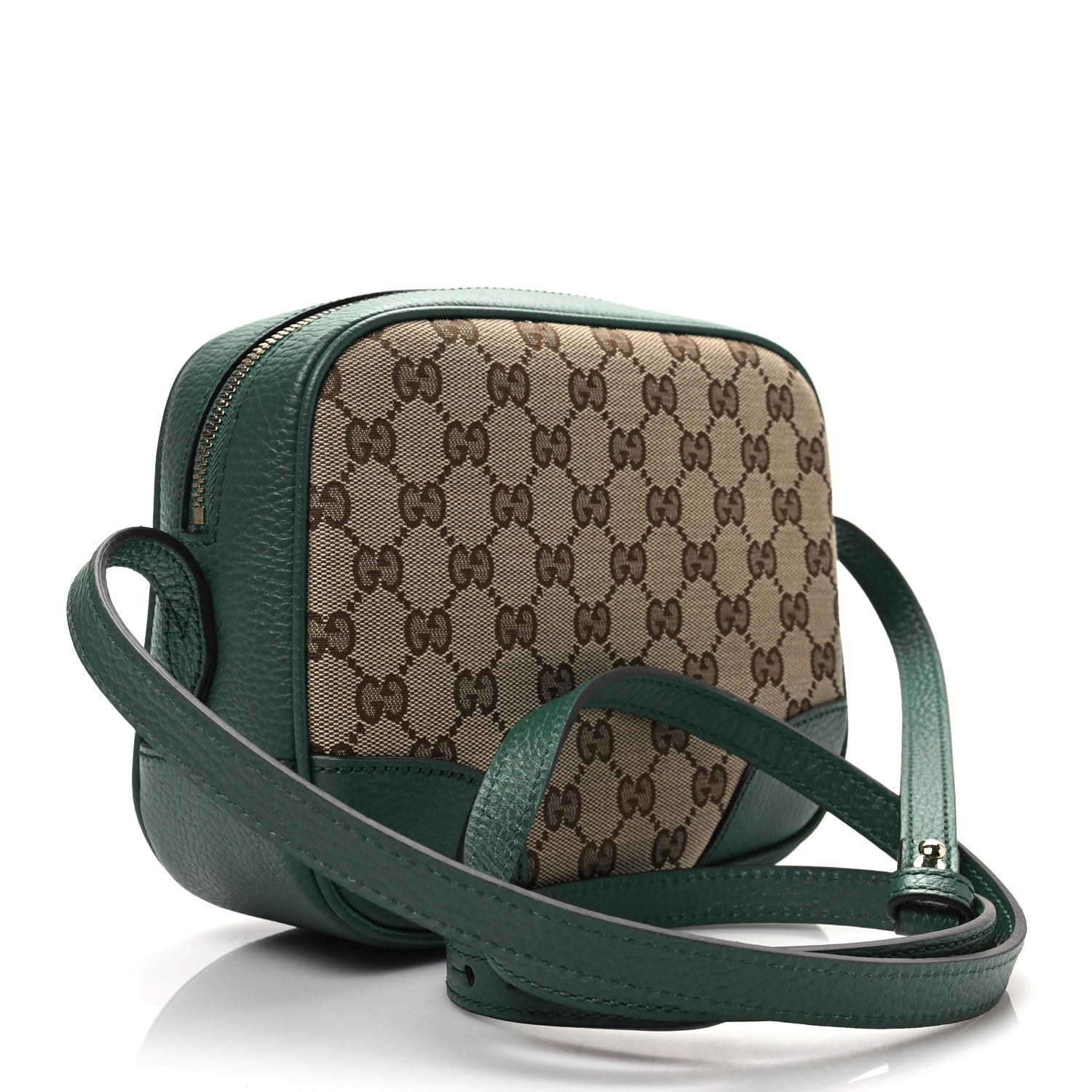 Gucci Monogram Dollar Calfskin Mini Bree Messenger Bag Beige Ebony Emerald 3 of 8