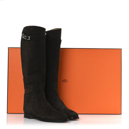 Hermes Suede Kelly Jumping Boots 35.5 Ecorce 11 of 11