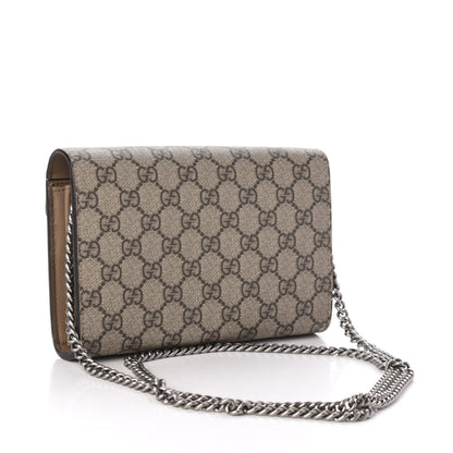 Gucci GG Supreme Monogram Mini Dionysus Chain Wallet Beige Taupe 3 of 11