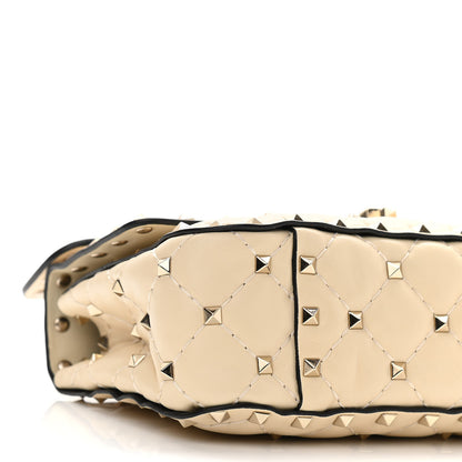 Valentino Garavani Nappa Small Rockstud Spike Shoulder Bag Light Ivory 8 of 9