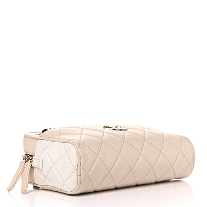 Chanel Goatskin Quilted Camera Case Beige White Black 4 of 10
