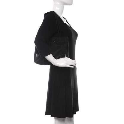 Prada Calfskin Tessuto Nylon Easy Shoulder Bag Black 2 of 9