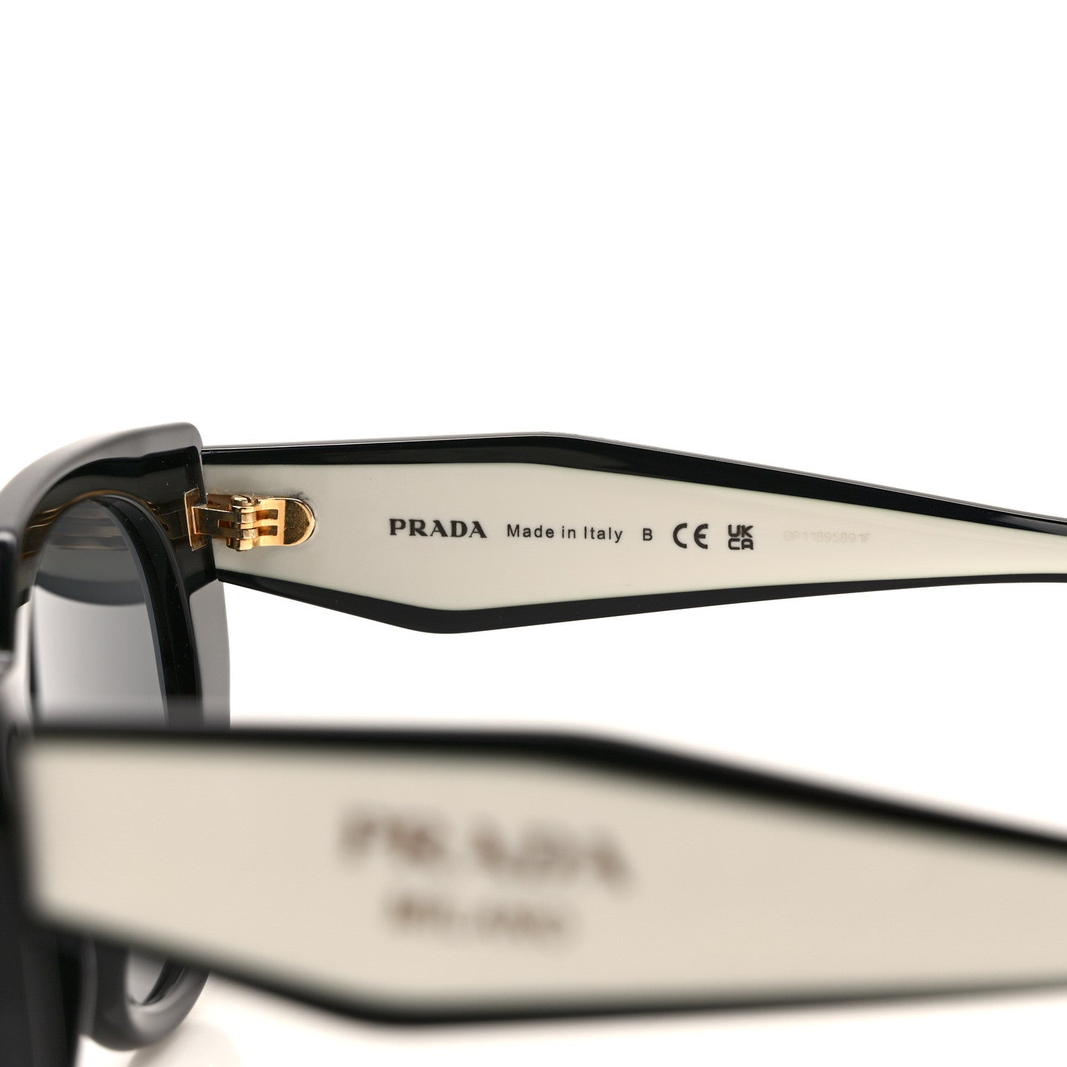 Prada Acetate Sunglasses SPR 14W Black White 5 of 6