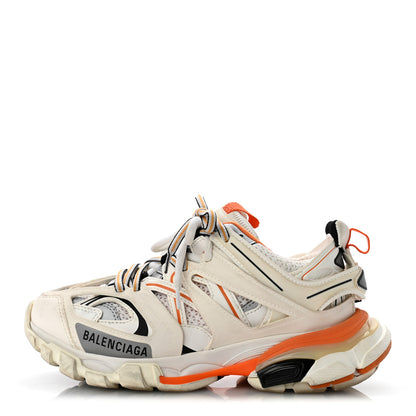 Balenciaga Rubber Mesh Fabric Monocolor Recycled Sole Womens Track Sneakers 35 White Orange 1 of 9