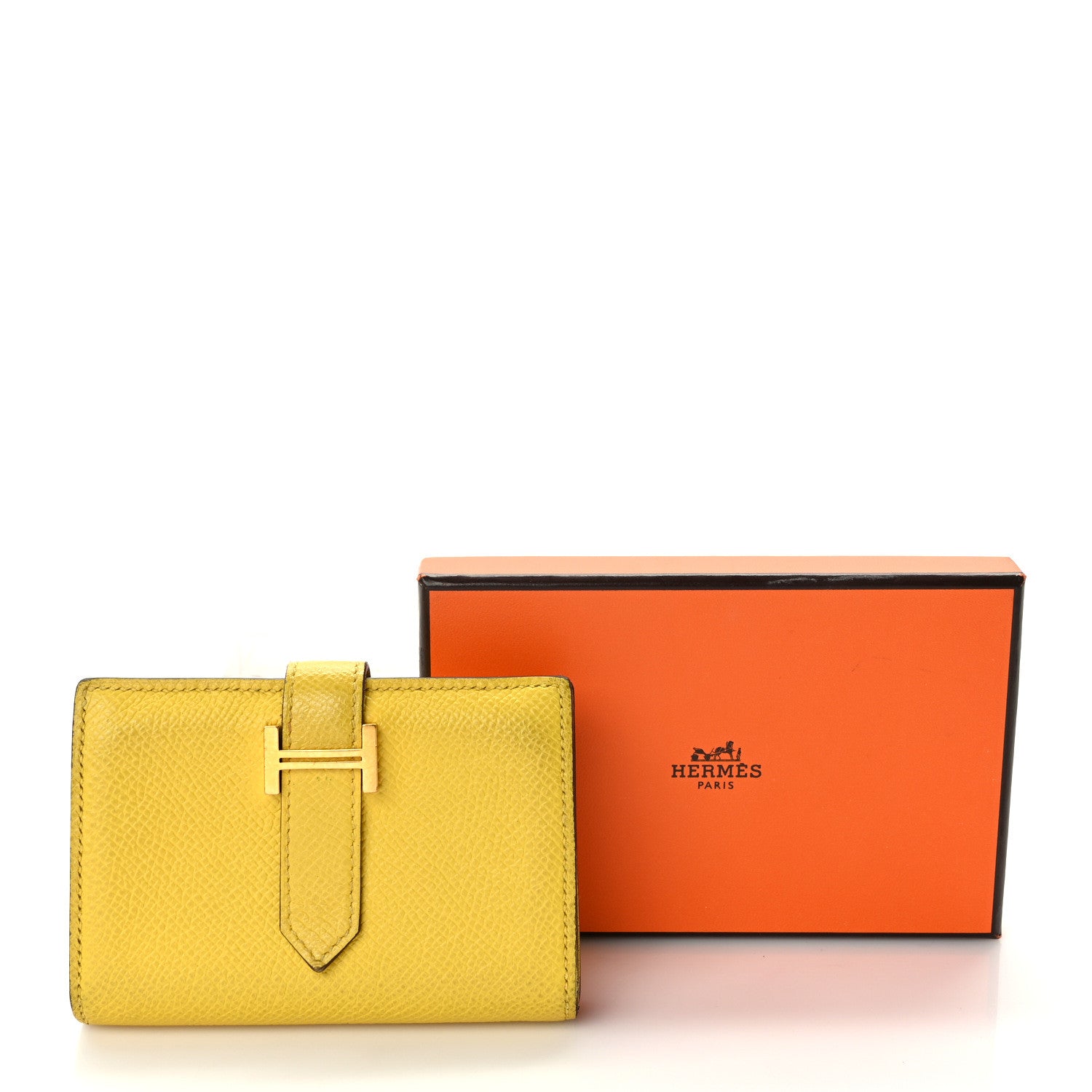 Hermes Epsom Mini Bearn Wallet Jaune Ambre 8 of 8