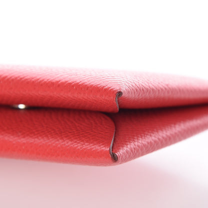 Hermes Epsom Calvi Card Case Rouge Casaque 9 of 11
