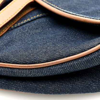 Christian Dior Denim Calfskin Saddle Bag Blue 10 of 10