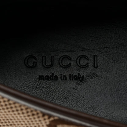 Gucci Monogram Jumbo GG Malaga Kid Horsebit Womens Jordaan Loafers 40 Camel Ebony New Acero Beige 7 of 10