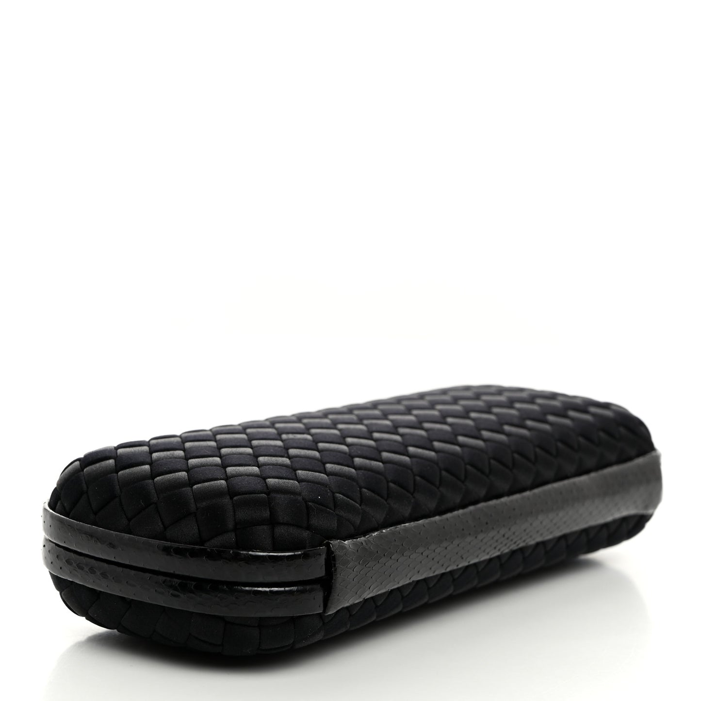 Satin Ayers Intreccio Impero Stretch Knot Clutch Black