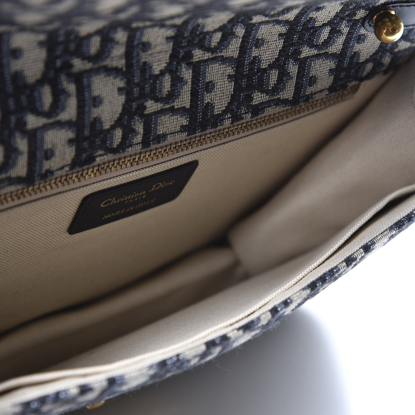 Oblique Small DiorAddict Flap Bag Navy Blue