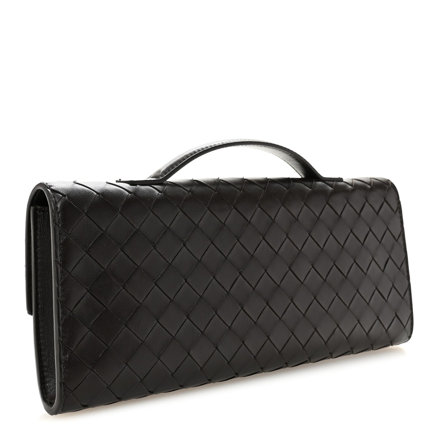 Nappa Intrecciato Long Andiamo Top Handle Clutch Fondant