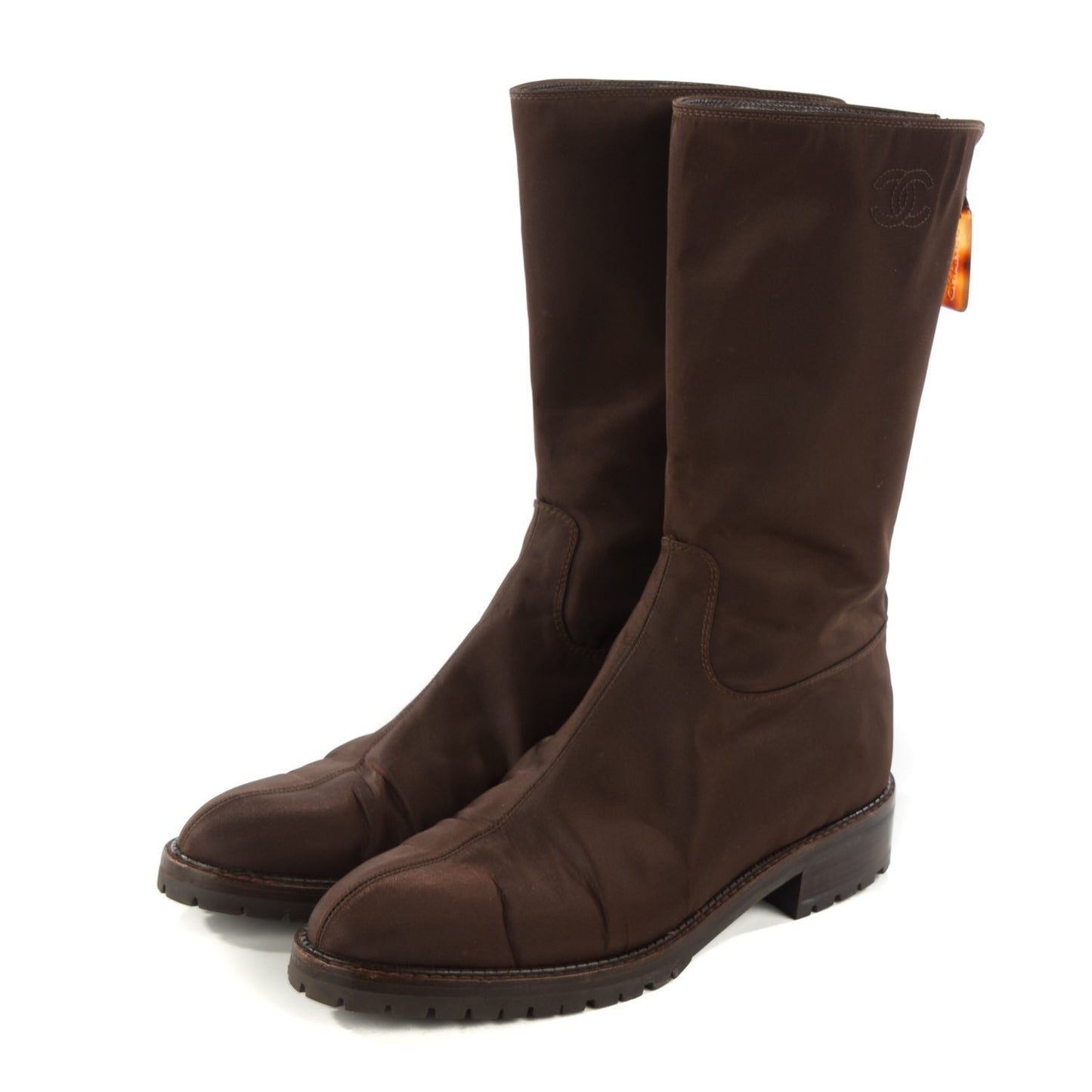 Nylon Zip Boots 39.5 Brown