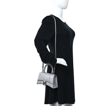 Balenciaga Sparkling Fabric Hourglass Top Handle Bag XS Silver 2 of 10