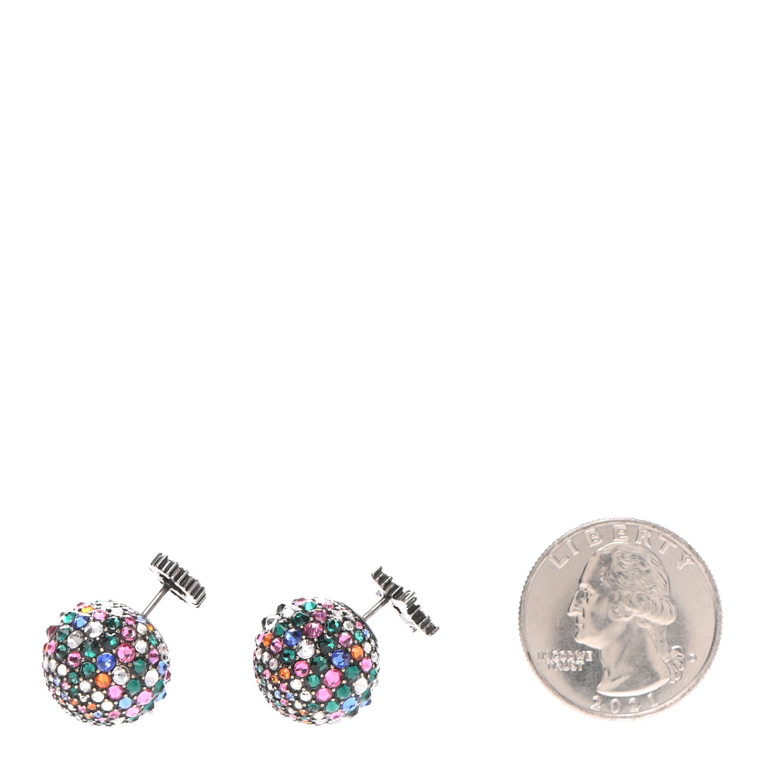 Christian Dior Crystal Mise En Dior Tribal Earrings Multicolor Antique Silver 2 of 6