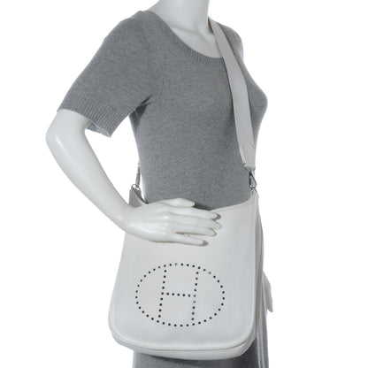 Hermes Taurillon Clemence Evelyne PM Blanc 2 of 7
