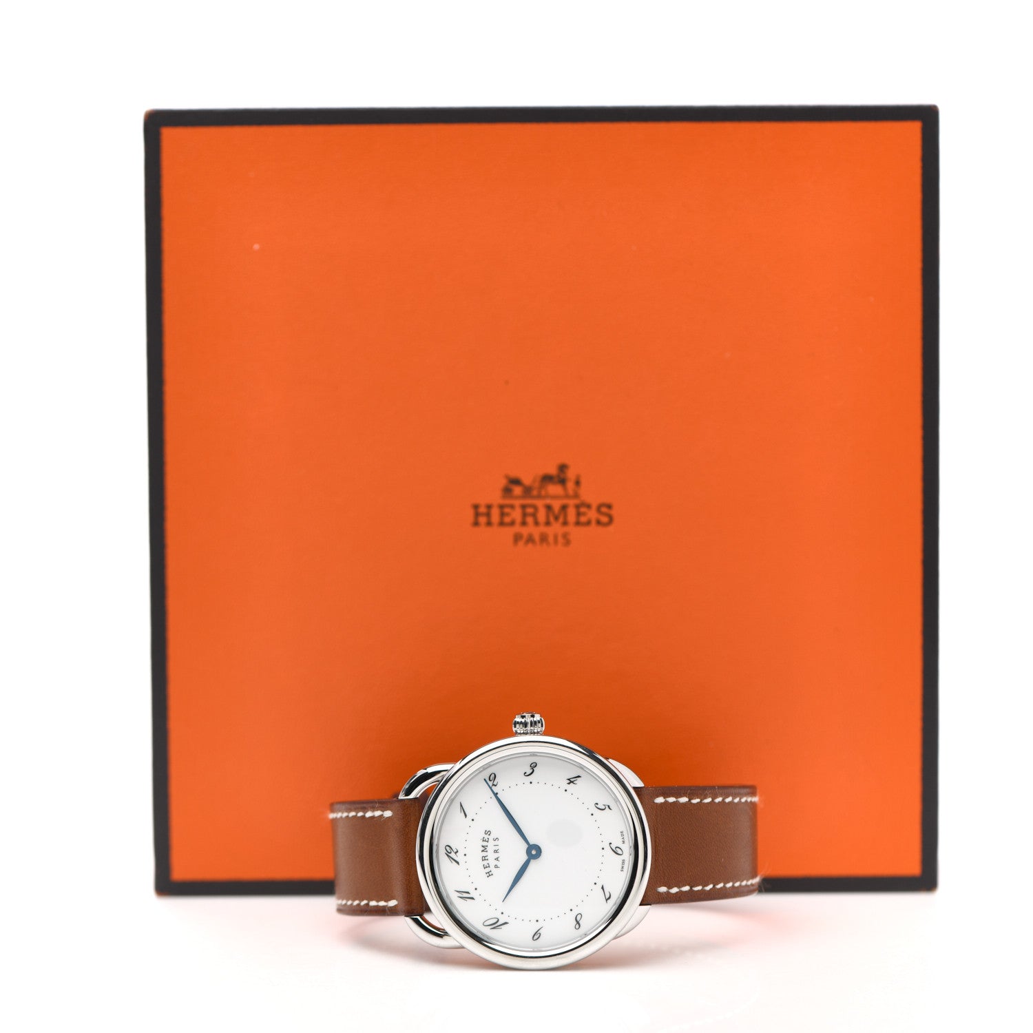 Hermes Stainless Steel Barenia 36mm Arceau Quartz Watch Fauve 5 of 5