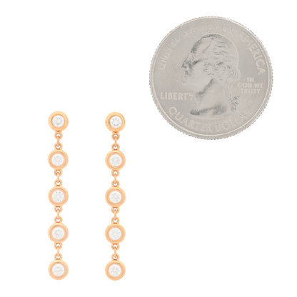 Tiffany 18K Rose Gold Elsa Peretti .47ctw Diamonds by the Yard 5 Drop Earrings 2 of 4