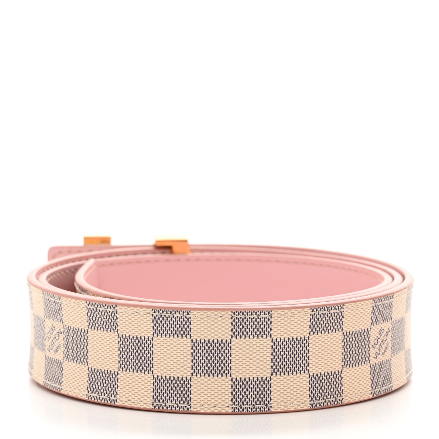 Damier Azur LV Initiales 32mm Belt 85 34 Rose Ballerine
