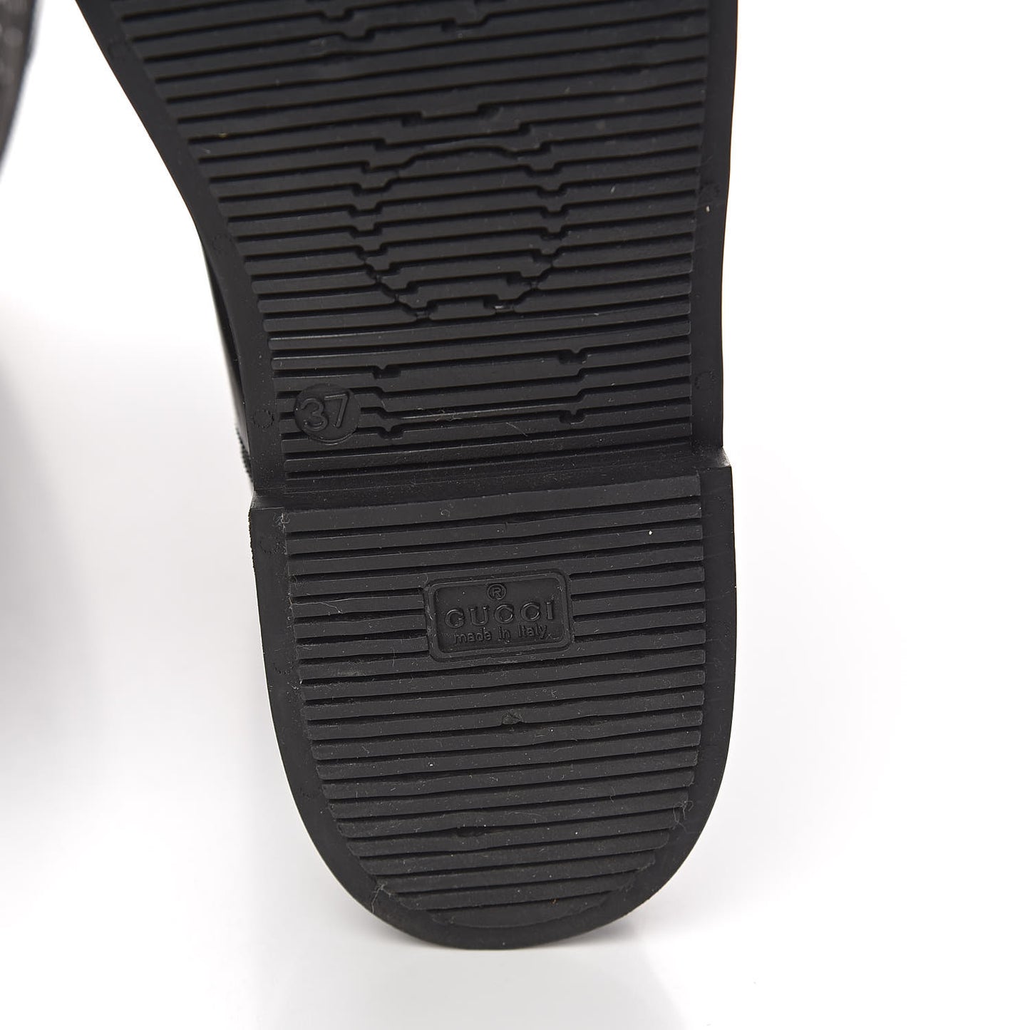 Rubber Monogram Knee High Rain Boots 37 Black
