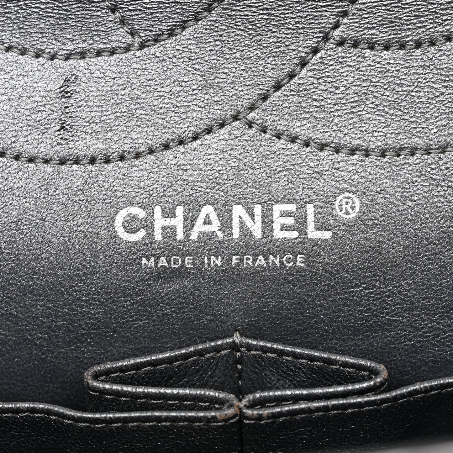 Metallic Aged Calfskin Quilted 2.55 Reissue 227 Flap Dark Silver