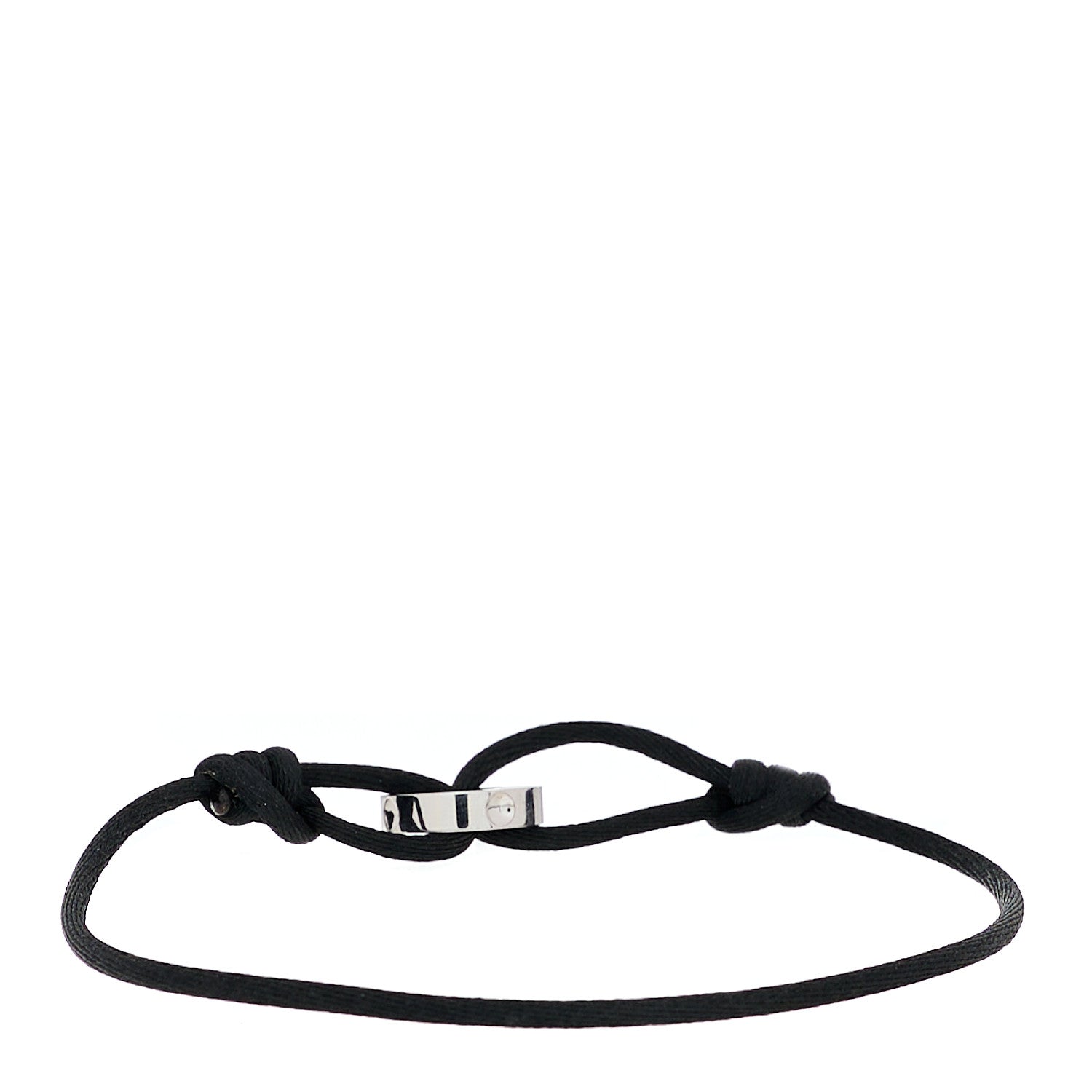 Louis Vuitton 18K White Gold Cord Empreinte Adjustable Bracelet Black 2 of 3