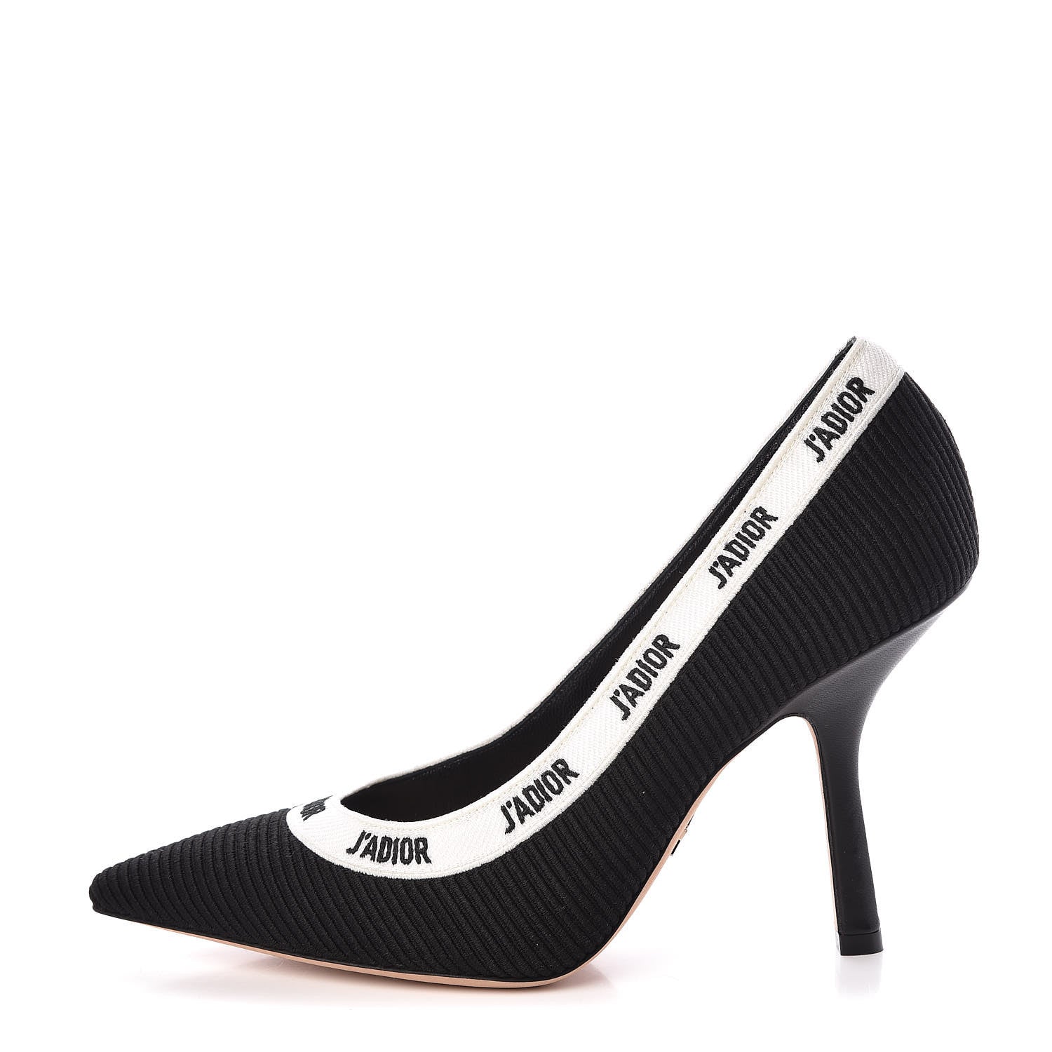 Christian Dior Technical Canvas Ribbon Embroidered J'Adior 100mm Pumps 38 Black 1 of 9