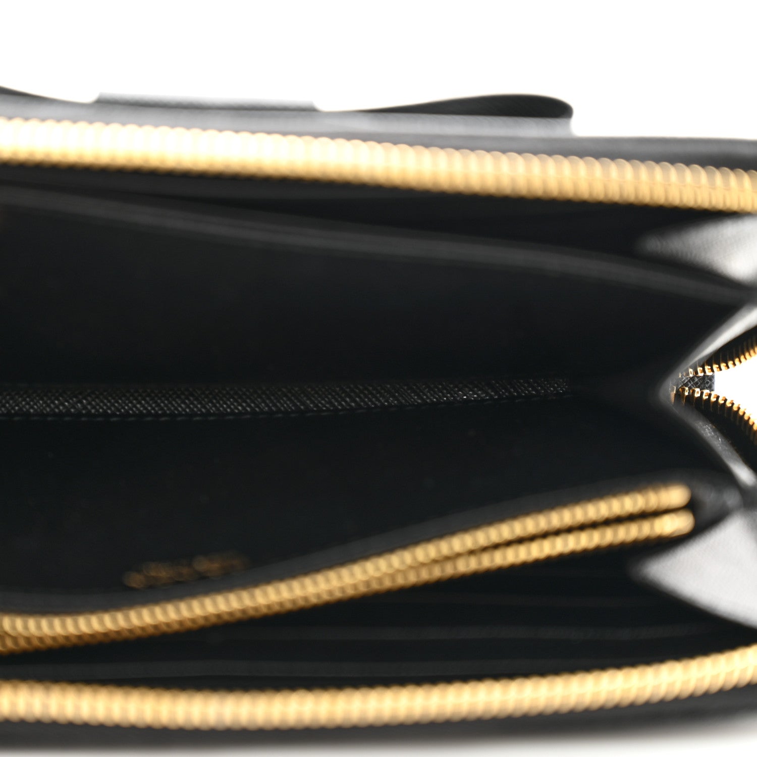 Prada Saffiano Fiocco Bow Zip Around Wallet Black 6 of 12