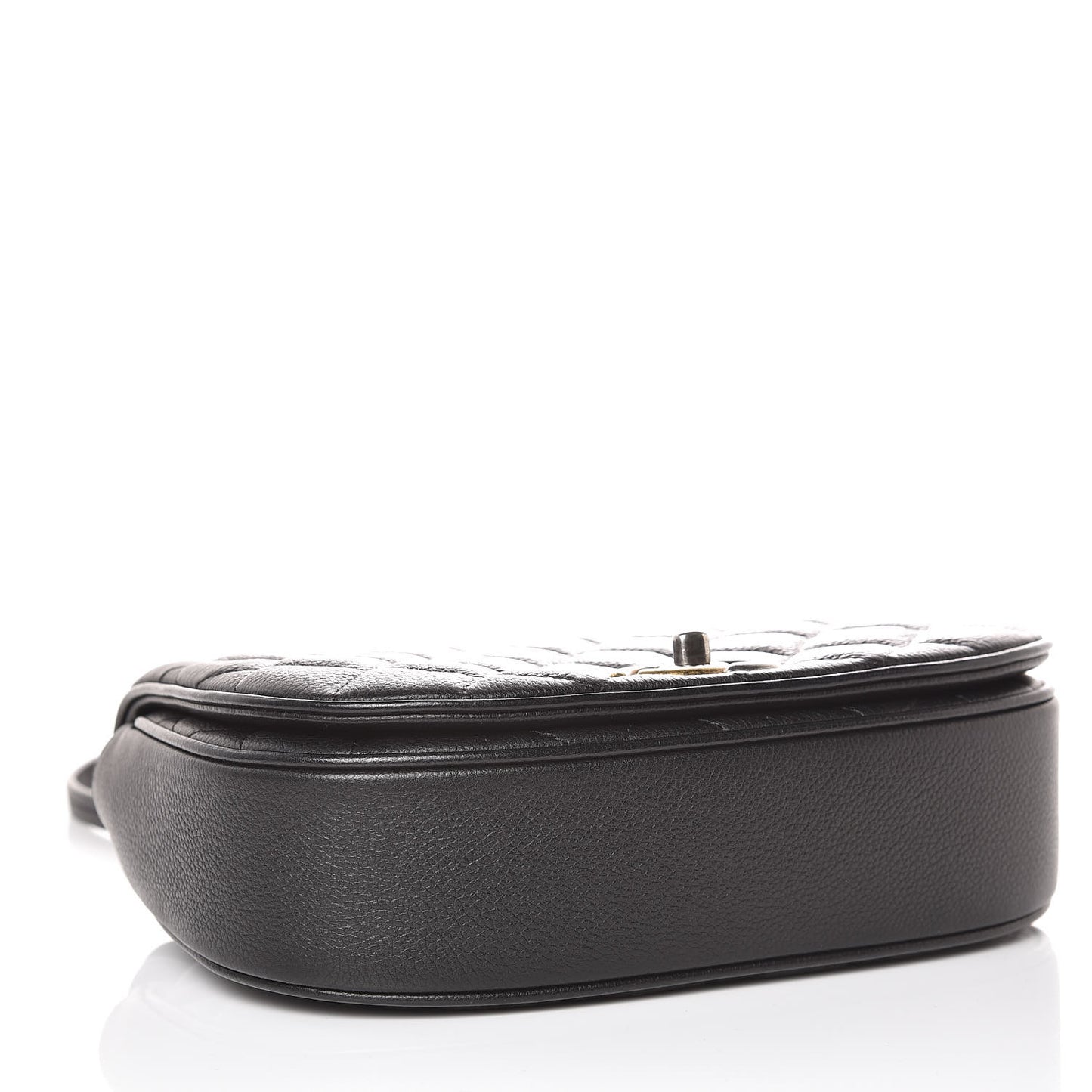 Calfskin Quilted Small Casual Pocket Messenger Flap Black