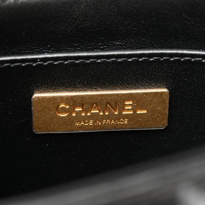 Chanel Lambskin Quilted Small Flap Top Handle Bag Black 6 of 10