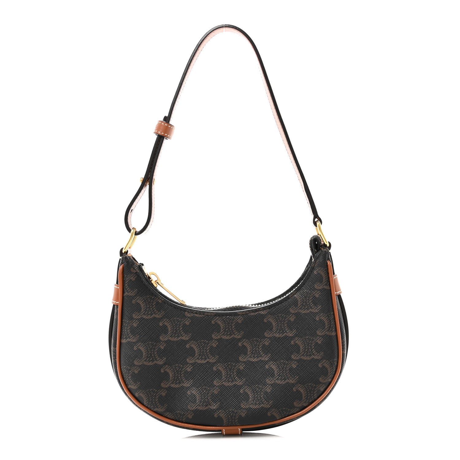 Celine Canvas Calfskin Mini Ava Triomphe Shoulder Bag Tan 1 of 10