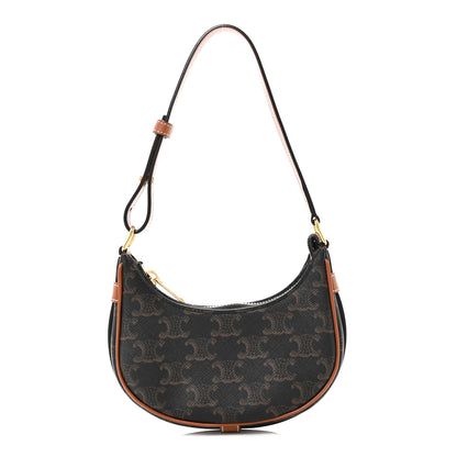 Celine Canvas Calfskin Mini Ava Triomphe Shoulder Bag Tan 1 of 10