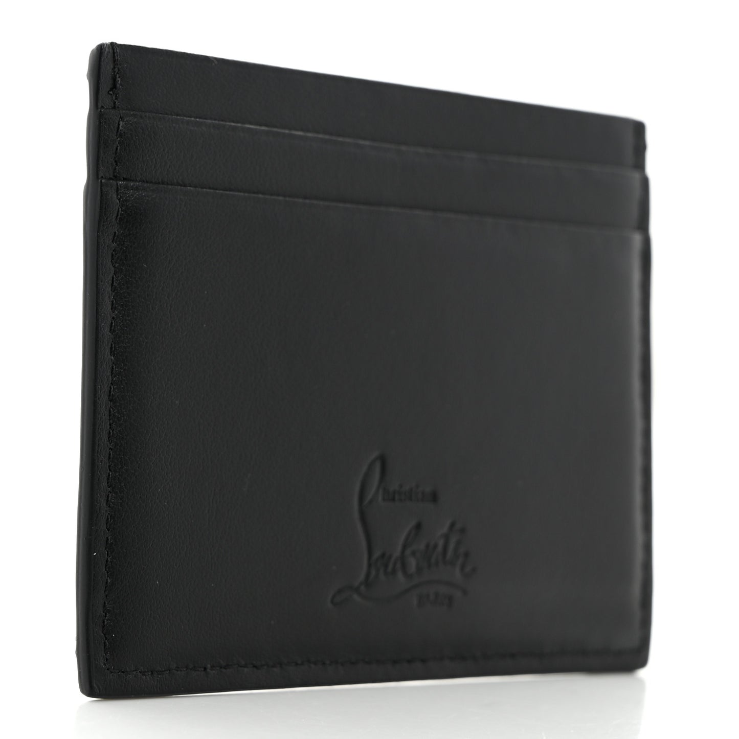 Calfskin Paris Spikes Kios Card Holder Black