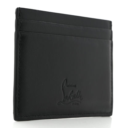 Christian Louboutin Calfskin Paris Spikes Kios Card Holder Black 3 of 6