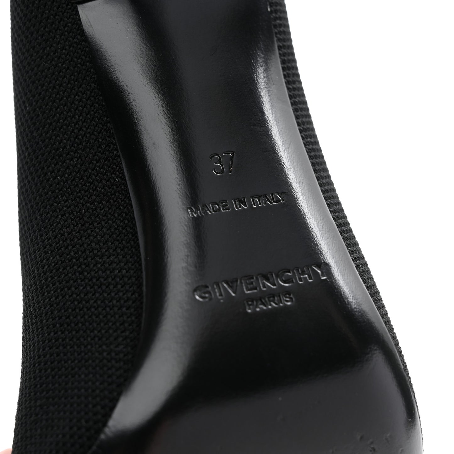 Knit Fabric Show Lace-Up Mules 37 Black