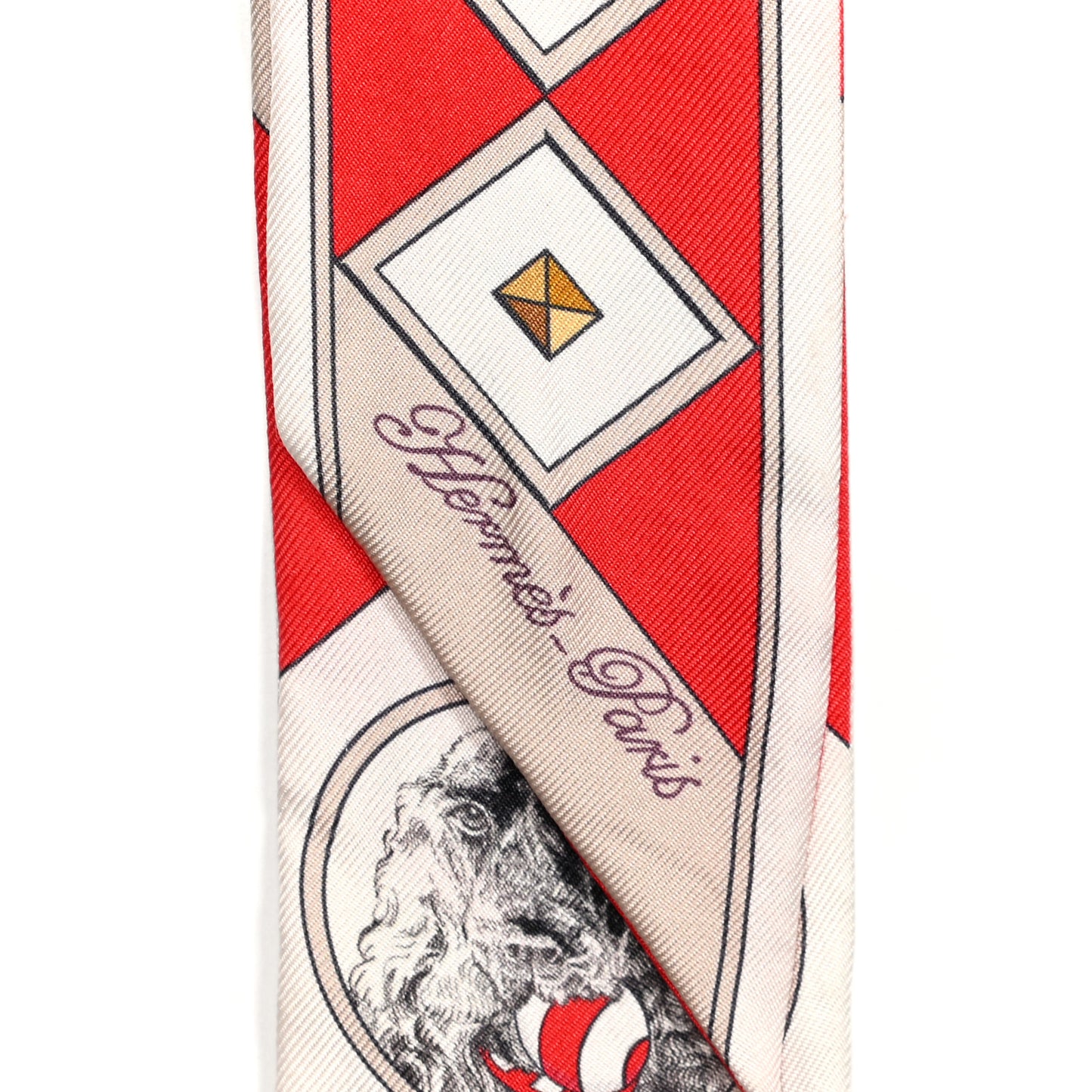Silk Colliers Et Chiens Twilly Rouge White Mastic