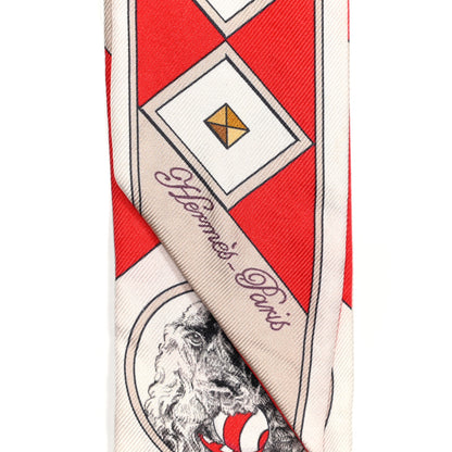 Hermes Silk Colliers Et Chiens Twilly Rouge White Mastic 2 of 5