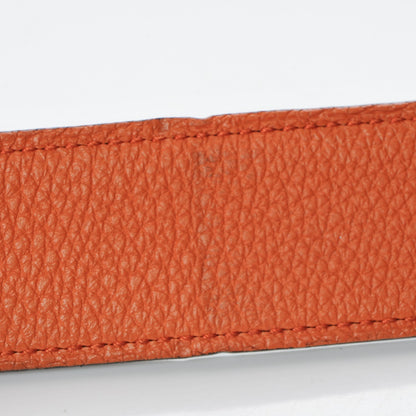 Hermes Box Togo 32mm H Belt 90 Chocolate Orange 17 of 17