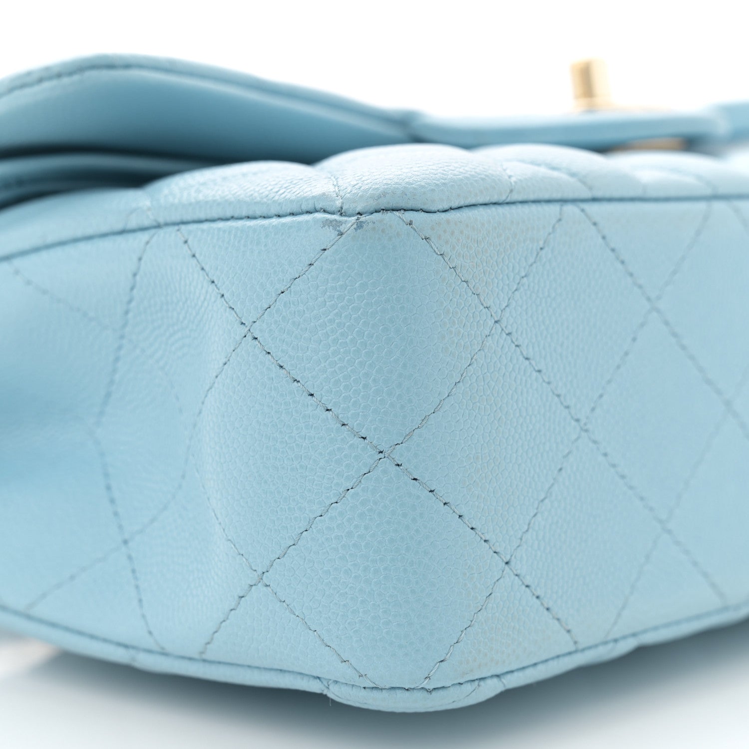 Chanel Caviar Quilted Small Double Flap Light Blue 9 of 14