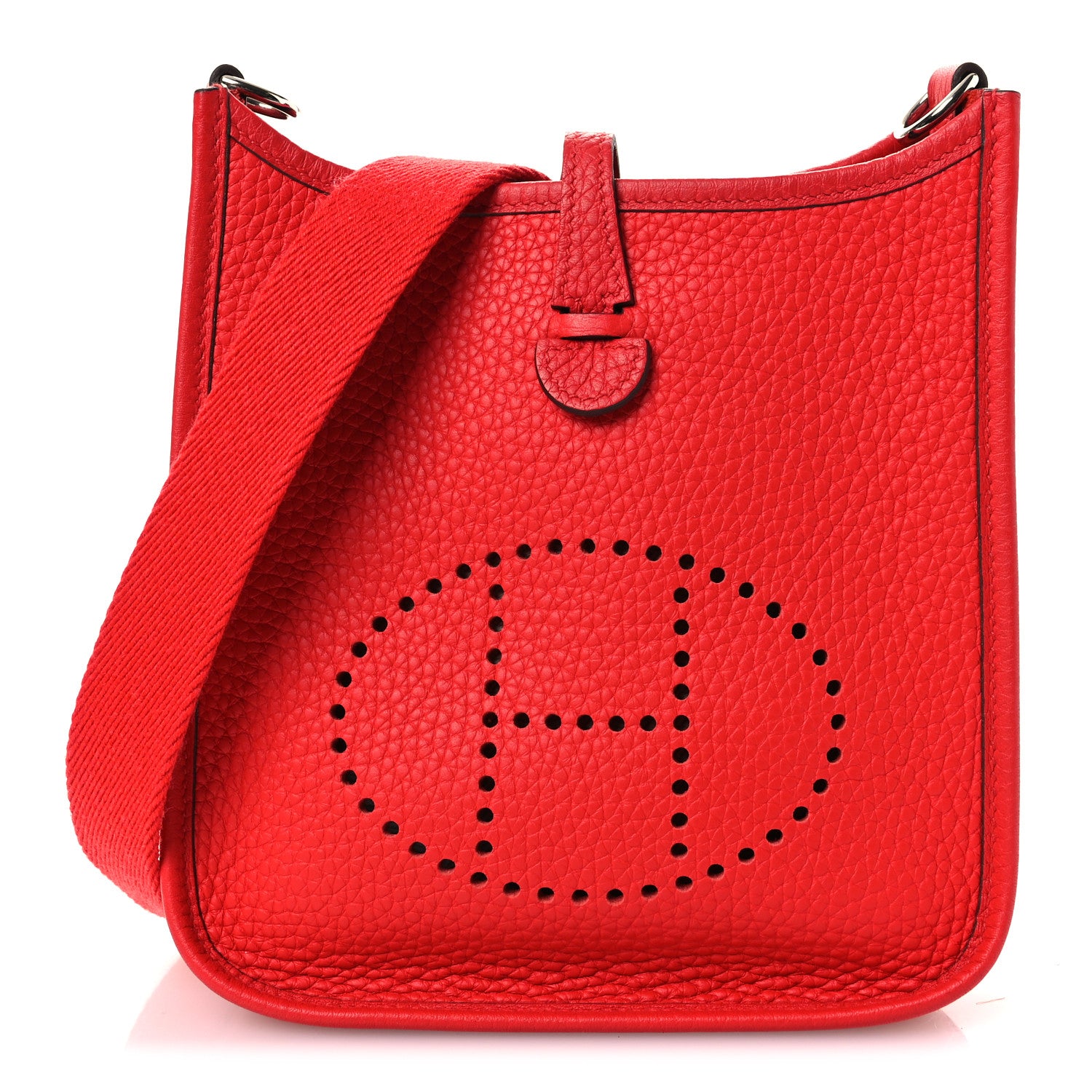 Hermes Taurillon Clemence Evelyne TPM Rouge De Coeur 1 of 10