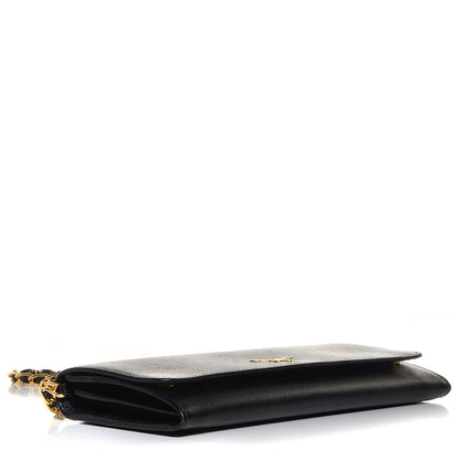 Prada Saffiano Metal Oro Chain Wallet Nero Black 4 of 8