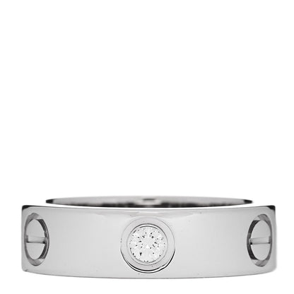 Cartier 18K White Gold 3 Diamond 5.5mm LOVE Ring 53 6.5 1 of 6