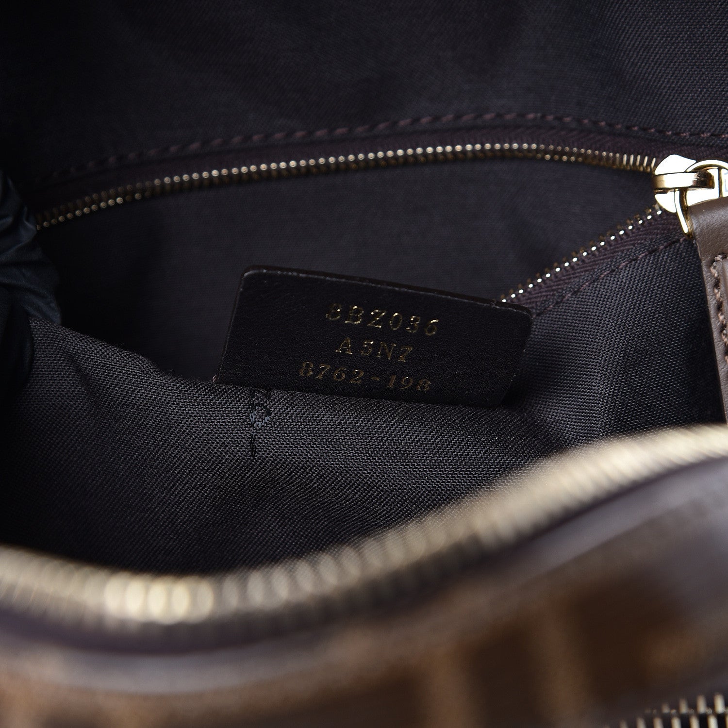Fendi X FILA Glazed Fabric Vitello Century FF 1974 Mania Mini Backpack Mogano Panna Blueberry 8 of 11