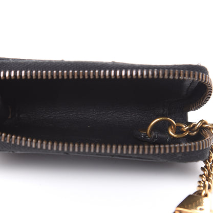 Gucci Calfskin Matelasse GG Marmont Zip Around Key Case Black 5 of 6